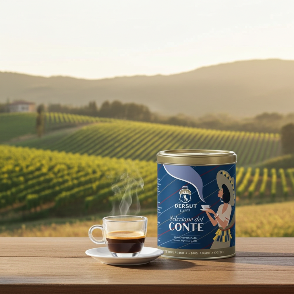 Ground Dersut Kawa Dersut Caffè Selezione del Conte 100% Arabica coffee in 250g bag with rich, aromatic beans.